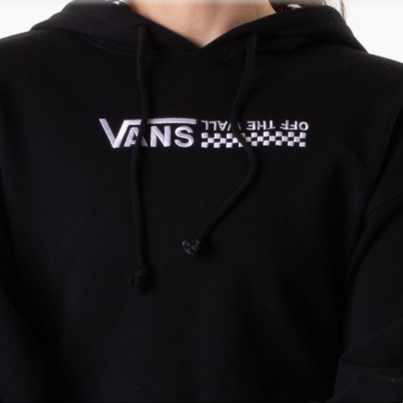 Vans Strait Out Turvy Cropped Hoodie Black Women’s - Picture 4 of 8